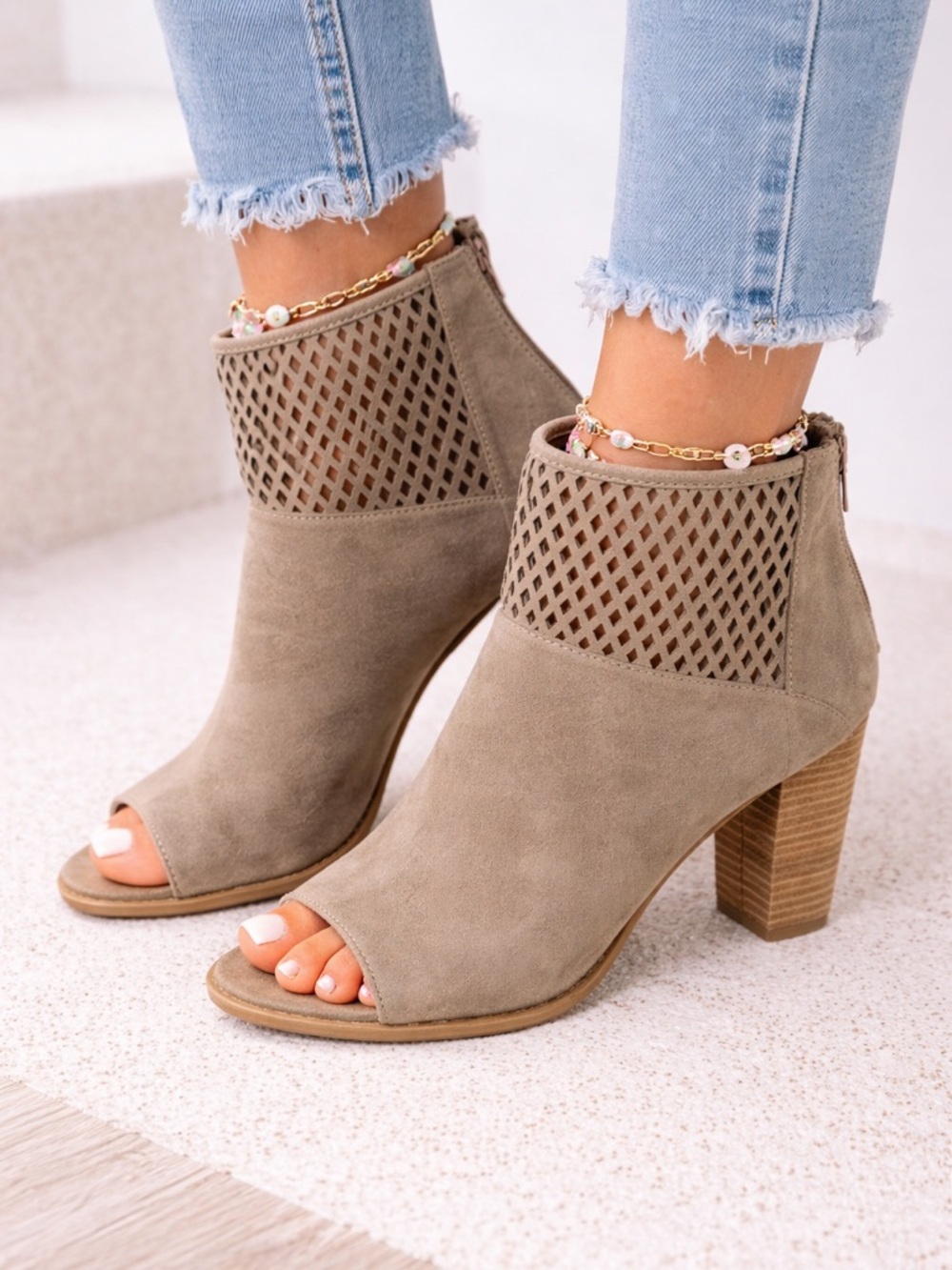Report Rayce Laser Cut-Out Heeled Ankle Bootie